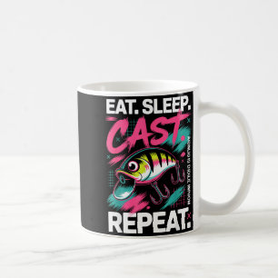 Eat Sleep Cast Repeat Fishing Lover Men Dad Christ Coffee Mug