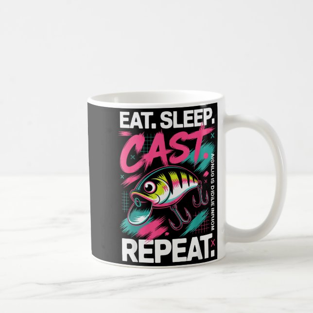 Eat Sleep Cast Repeat Fishing Lover Men Dad Christ Coffee Mug (Right)