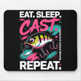 Eat Sleep Cast Repeat Fishing Lover Men Dad Christ Mouse Mat