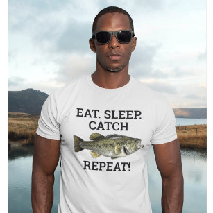 Eat Sleep Catch Largemouth Bass Funny Fishing T-Shirt
