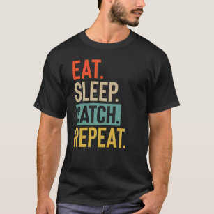 Eat Sleep catch Repeat retro vintage colours T-Shirt