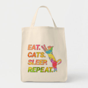 Eat, Sleep, Cats, Repeat Tote Bag