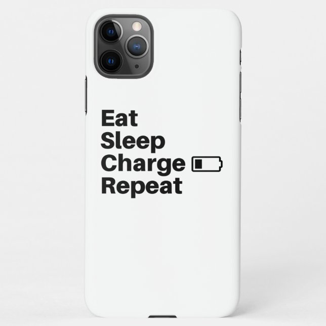 Eat sleep charge repeat iPhone case (Back)