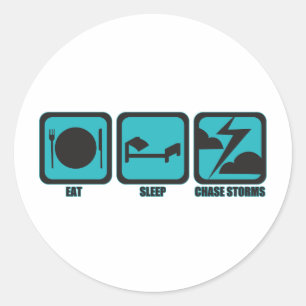 Eat Sleep Chase Storms Classic Round Sticker