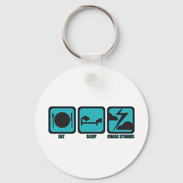 Eat Sleep Chase Storms Key Ring (Front)