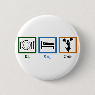 Eat Sleep Cheer 6 Cm Round Badge