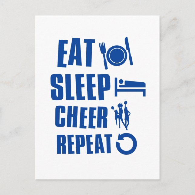 Eat sleep Cheer Postcard (Front)