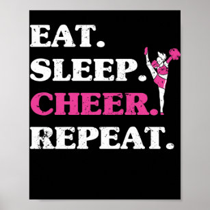 Eat Sleep Cheer Repeat Cheerleader Fan Lover Poster