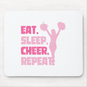 Eat Sleep Cheer Repeat Cheerleader Funny Cheerlead Mouse Mat