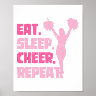 Eat Sleep Cheer Repeat Cheerleader Funny Cheerlead Poster