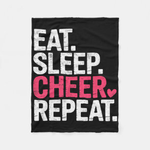Eat Sleep Cheer Repeat Cheerleaders Girl Cheerlead Fleece Blanket