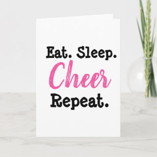 Eat Sleep Cheer Repeat   Cheerleading Card