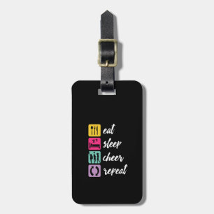 Eat Sleep Cheer Repeat Cheerleading Cheerleader Luggage Tag