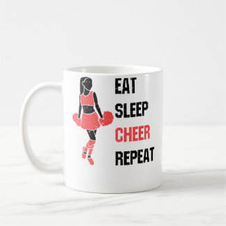 Eat Sleep Cheer Repeat Cheerleading Coach Coffee Mug