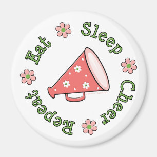 Eat Sleep Cheer Repeat Cheerleading Magnet