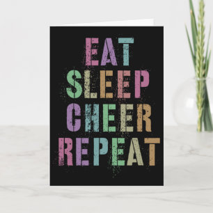 Eat Sleep Cheer Repeat Cheerleading Team Cheerlead Card