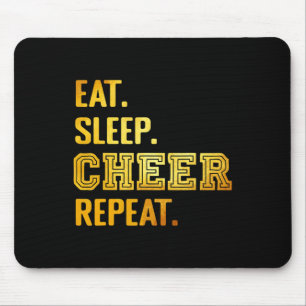 Eat Sleep Cheer Repeat Funny Cheerleader Cheerlead Mouse Mat