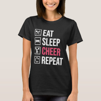Eat Sleep Cheer Repeat Funny Cheerleading Cheerlea T-Shirt