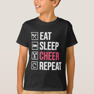 Eat Sleep Cheer Repeat Funny Cheerleading Cheerlea T-Shirt