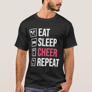 Eat Sleep Cheer Repeat Funny Cheerleading Cheerlea T-Shirt
