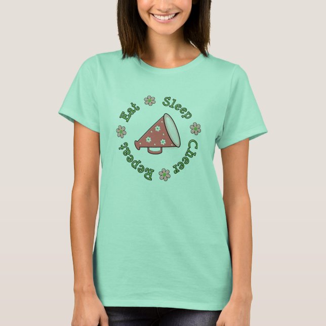 Eat Sleep Cheer Repeat Ringer Tee (Front)
