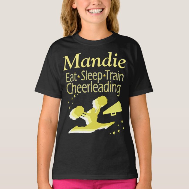 EAT SLEEP CHEERING PERSONALIZED APPAREL T-Shirt (Front)
