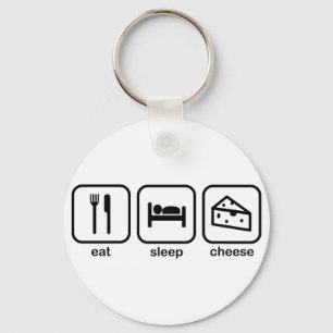 Eat Sleep Cheese Key Ring