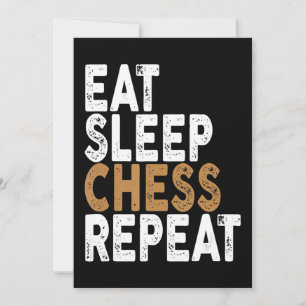 eat sleep chess repeat   chess holiday card