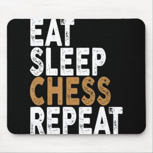 eat sleep chess repeat   chess mouse mat