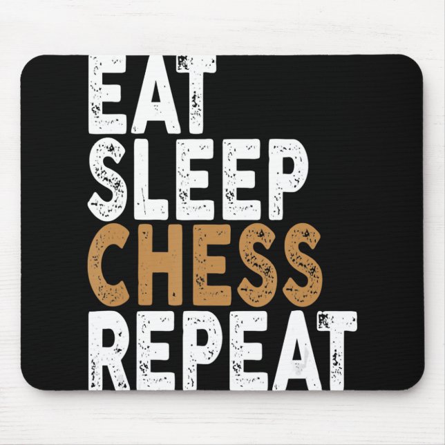 eat sleep chess repeat   chess mouse mat (Front)