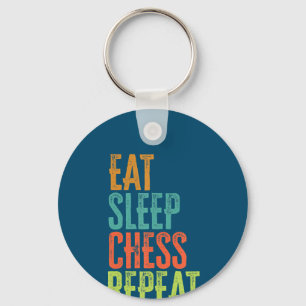 eat sleep chess repeat grand master coach legend key ring