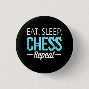 Eat Sleep Chess Repeat Player Board Kids Boy Game 3 Cm Round Badge