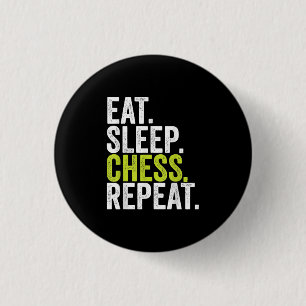 Eat Sleep Chess Repeat Player Board Kids Boy Game 3 Cm Round Badge