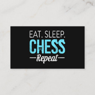 Eat Sleep Chess Repeat Player Board Kids Boy Game Enclosure Card