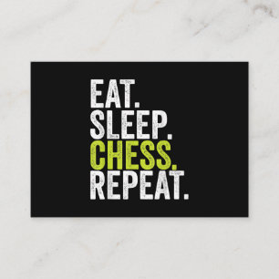 Eat Sleep Chess Repeat Player Board Kids Boy Game Enclosure Card