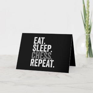 Eat Sleep Chess Repeat Player Board Kids Boy Game Holiday Card