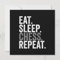 Eat Sleep Chess Repeat Player Board Kids Boy Game