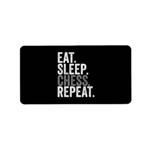 Eat Sleep Chess Repeat Player Board Kids Boy Game Label