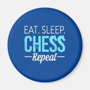 Eat Sleep Chess Repeat Player Board Kids Boy Game Magnet