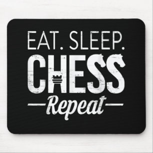 Eat Sleep Chess Repeat Player Board Kids Boy Game Mouse Mat