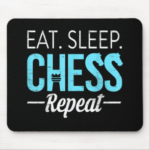 Eat Sleep Chess Repeat Player Board Kids Boy Game Mouse Mat