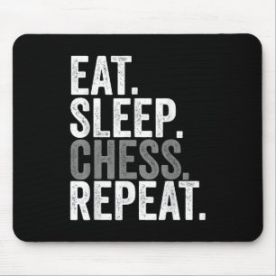 Eat Sleep Chess Repeat Player Board Kids Boy Game Mouse Mat