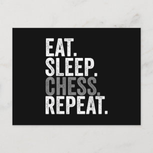 Eat Sleep Chess Repeat Player Board Kids Boy Game Postcard