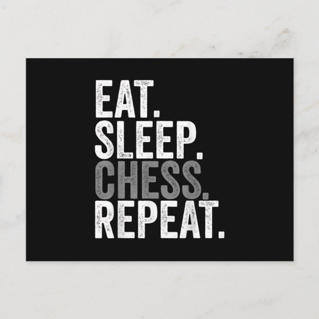 Eat Sleep Chess Repeat Player Board Kids Boy Game Postcard (Front)