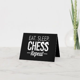 Eat Sleep Chess Repeat Player Board Kids Boy Game Thank You Card