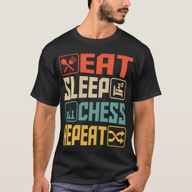 Eat Sleep Chess Repeat T-Shirt (Front)
