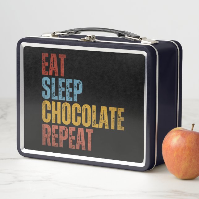 EAT SLEEP CHOCOLATE REPEAT METAL LUNCH BOX (In Situ)
