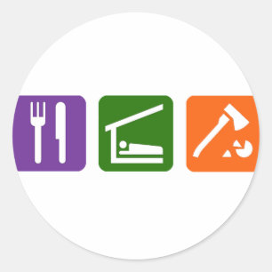 Eat Sleep Chopping Wood Classic Round Sticker