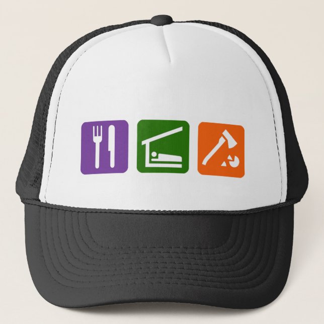 Eat Sleep Chopping Wood Trucker Hat (Front)