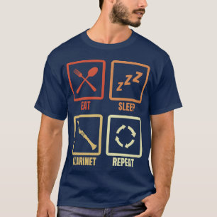 Eat Sleep Clarinet Repeat retro T-Shirt